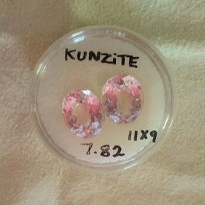 Kunzite gemstone matched pair
